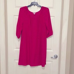 Women’s plus size hot pink eyelet tunic dress